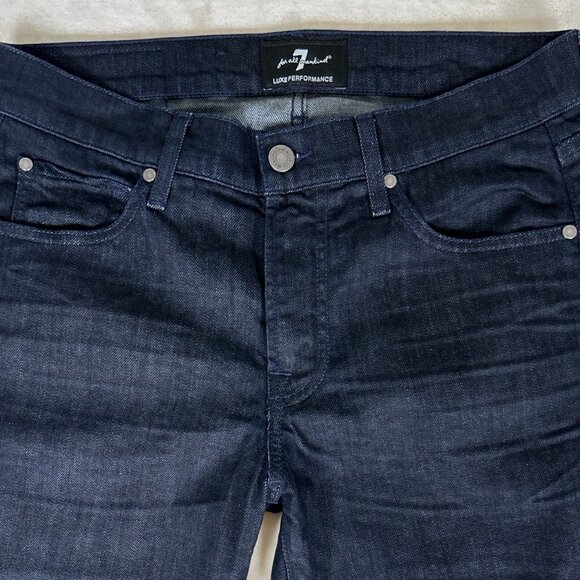7 For All Mankind Slimmy Luxe Performance | Men's Dark Wash Jeans | Size 31/33 - Picture 6 of 14